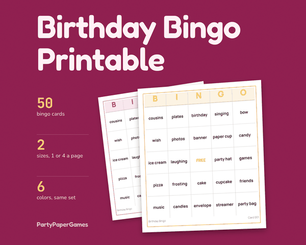 Birthday Bingo, the listing cover