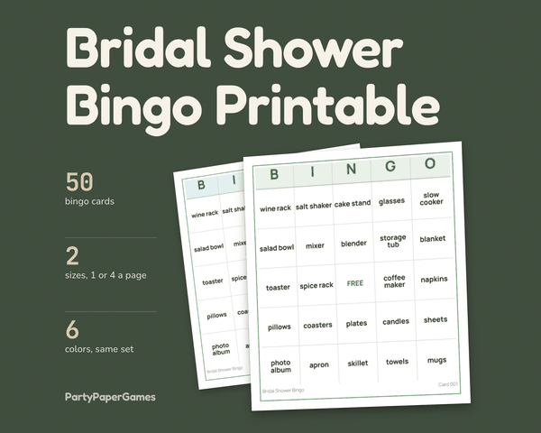 Bridal Shower Bingo, the listing cover