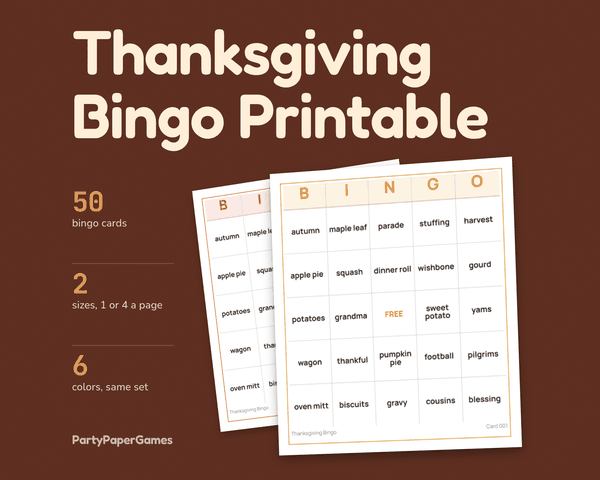 Thanksgiving Bingo, the listing cover