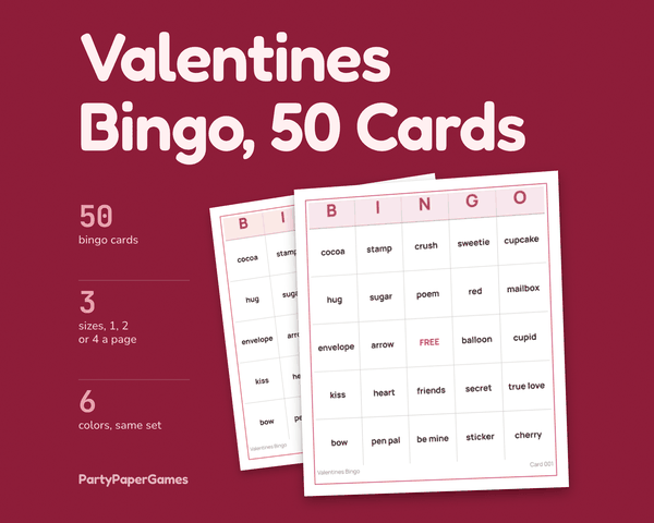 Valentines Bingo, the listing cover