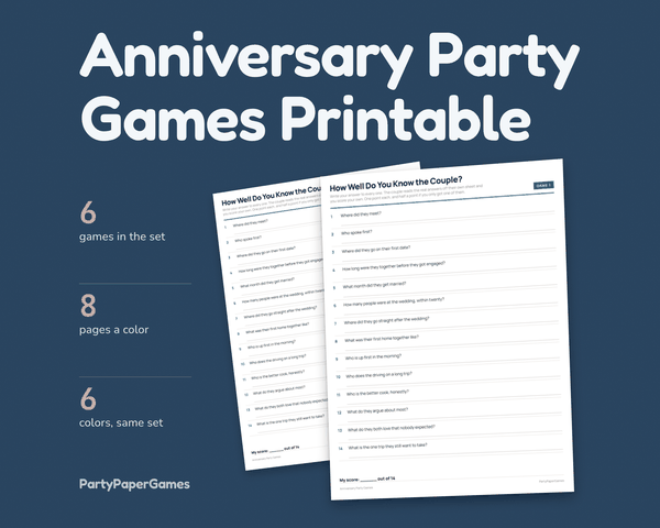 Anniversary Party Games, the listing cover