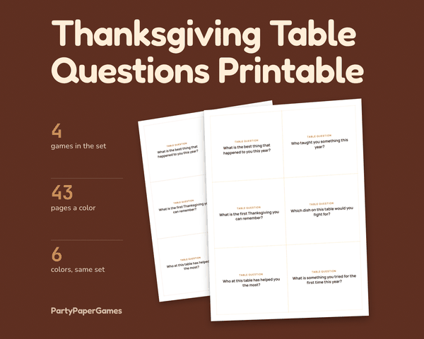 Thanksgiving Table Questions, the listing cover