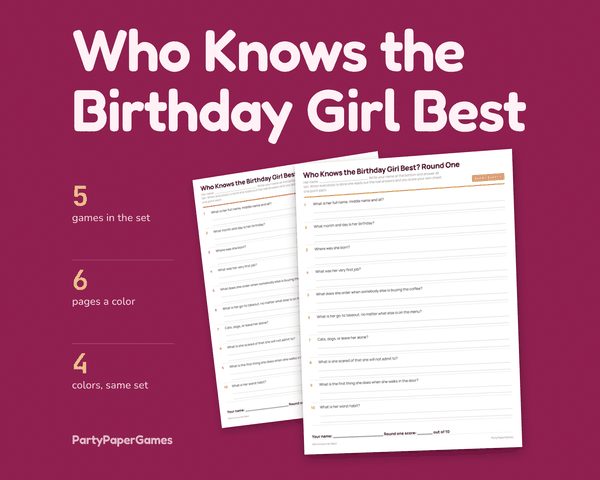 Who Knows the Birthday Girl Best, the listing cover