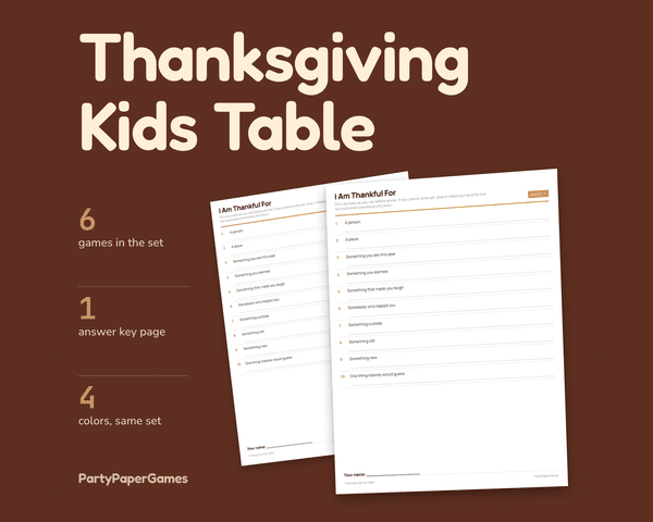 Thanksgiving Kids Table Activities, the listing cover