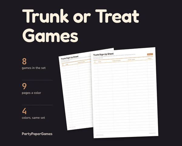 Trunk or Treat Games, the listing cover