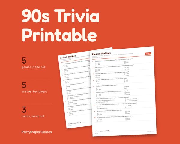 90s Trivia, the listing cover
