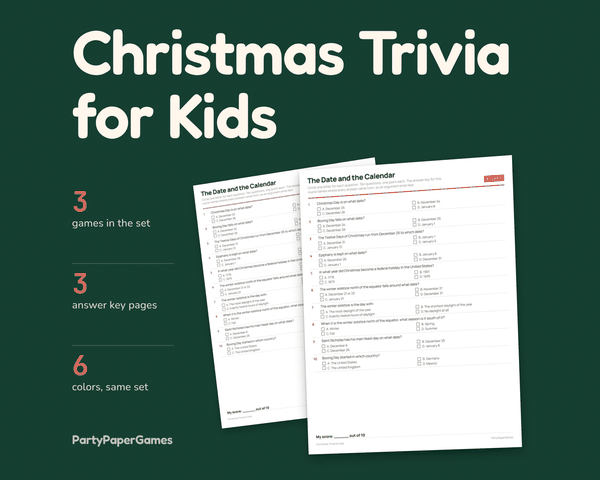 Christmas Trivia for Kids, the listing cover