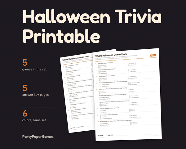 Halloween Trivia, the listing cover