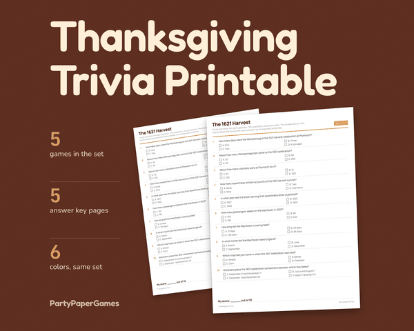 Thanksgiving Trivia, the listing cover